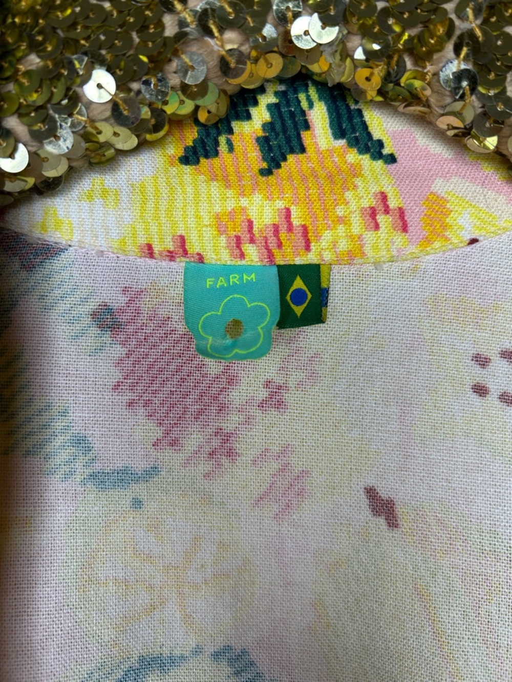 Farm Rio Tropical Fruit Colorful Floral Cropped Bolero Blazer S - Picture 3 of 5